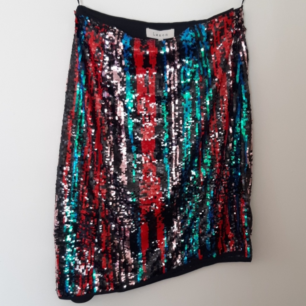 Lenon Asymmetrical Sequin Skirt